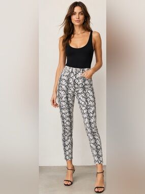FRAME Ali High Rise Cigarette Jeans Snake‎ Print Skinny Fit Size 27 NWT
